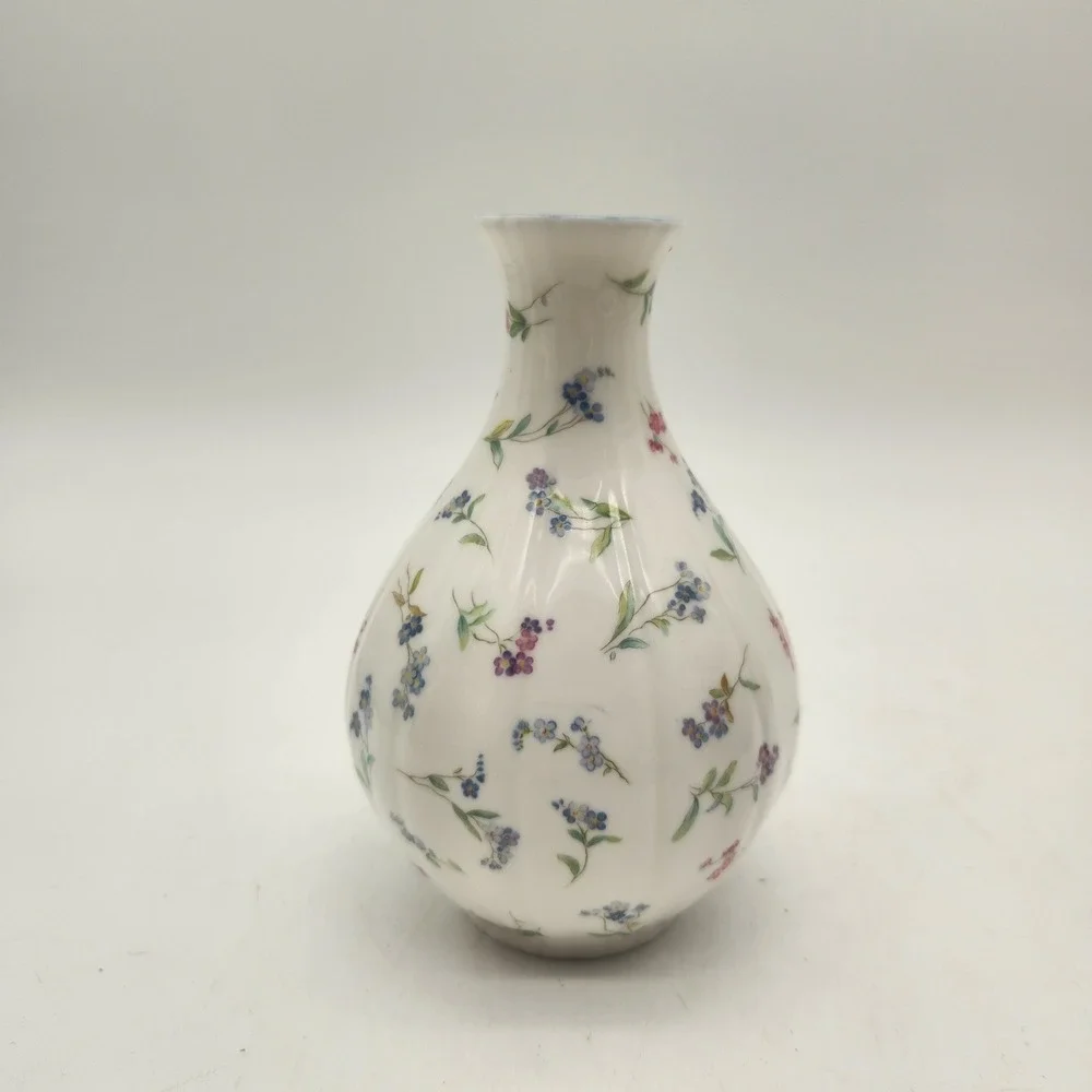 Royal Worcester Forget Me Not Bone China Vase England Vintage Cottagecore Rare